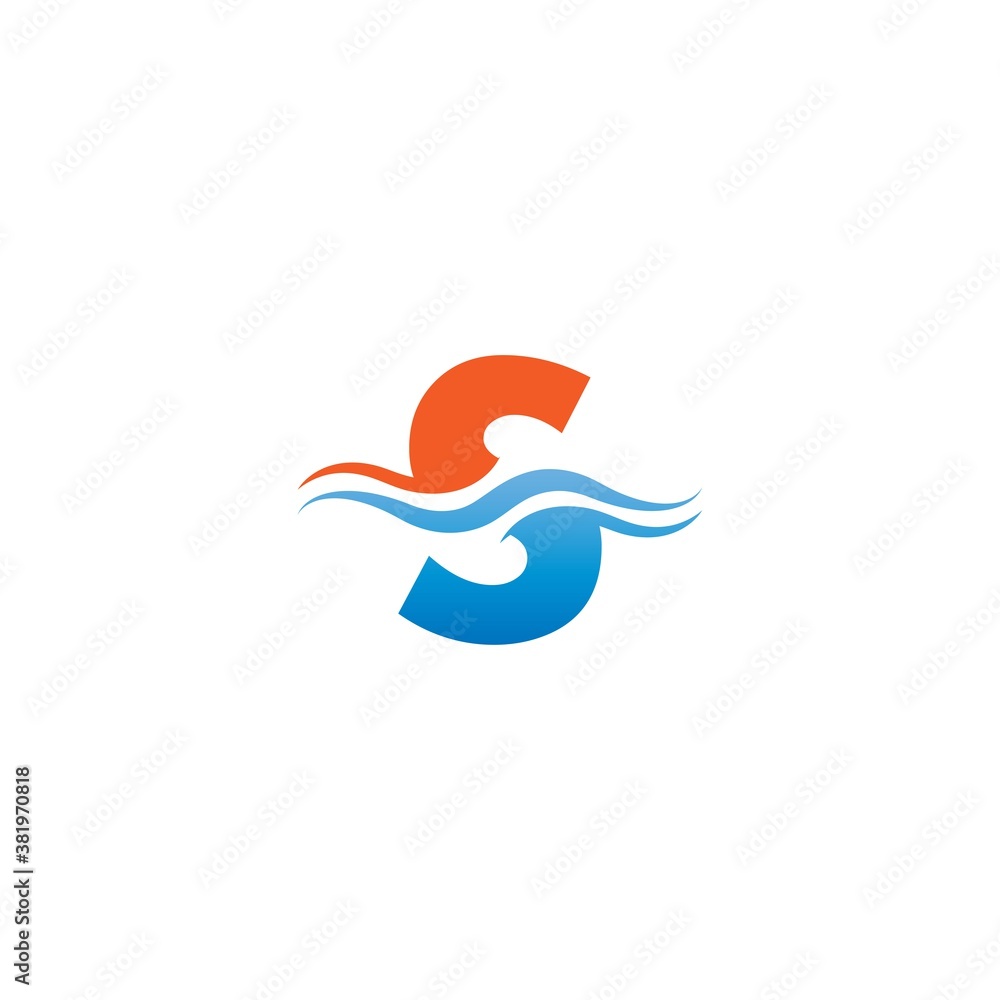 Mix of letter S with wave design