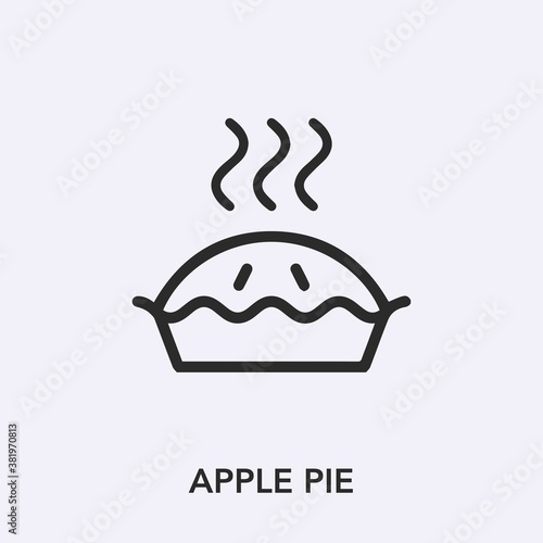 apple pie icon vector. Linear style sign for mobile concept and web design. apple pie symbol illustration. Pixel vector graphics - Vector.	