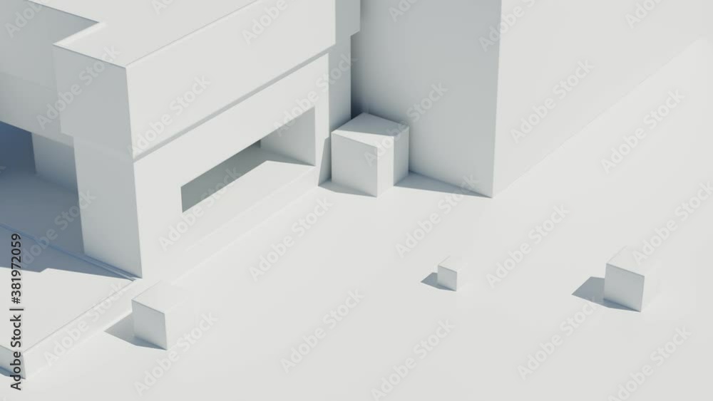 3d render of bright abstract architecture geometry. Bright light with sharp shadows. Minimalism.
