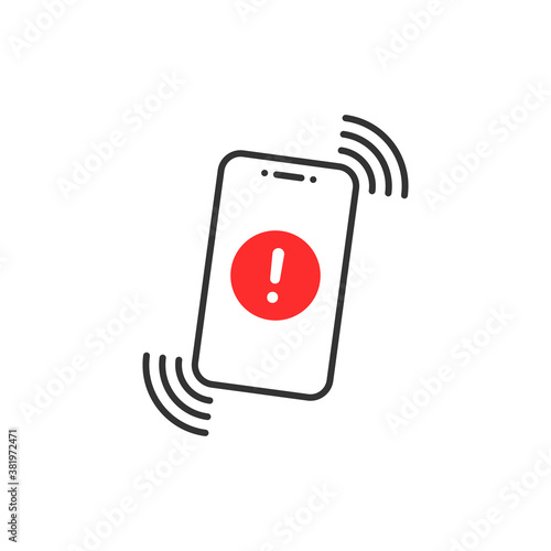 alert message in thin line phone