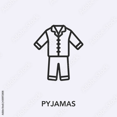 pyjamas icon vector. Linear style sign for mobile concept and web design. pyjamas symbol illustration. Pixel vector graphics - Vector.
