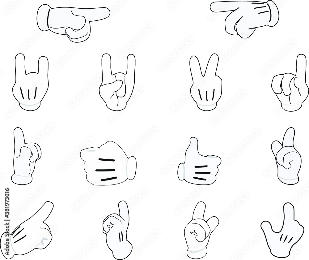 Fototapeta premium Hand and finger signs on a white background. Vector