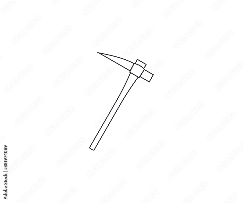 Axe, hatchet, pick, tool icon. Vector illustration, flat design. Axe, hatchet, pick, tool icon. Vector illustration, flat design.