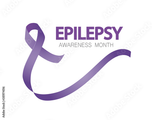 Epilepsy awareness month ribbon vector.