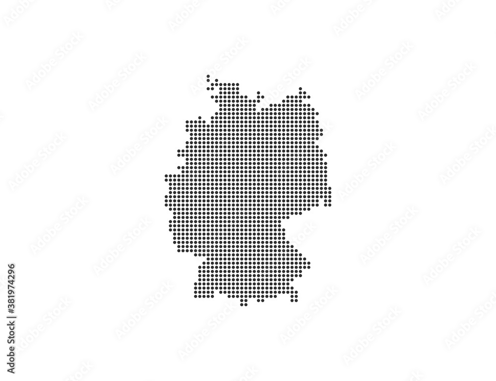 Germany, country, dotted map on white background. Vector illustration.