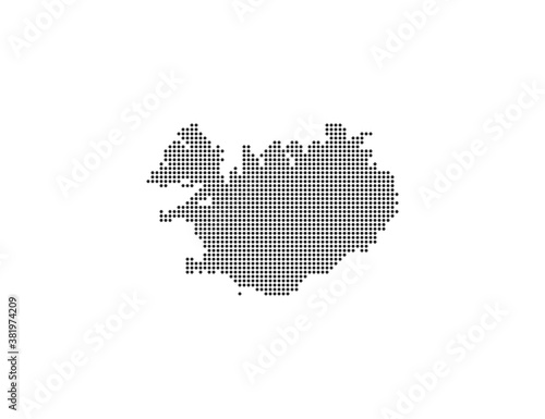 Iceland, country, dotted map on white background. Vector illustration.