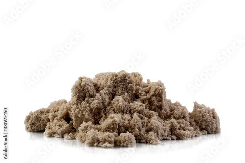 Pile of sand isolated on white background. Kinetic sand.