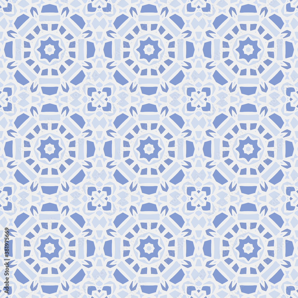 Creative color abstract geometric mandala pattern in blue, vector seamless, can be used for printing onto fabric, interior, design, textile,carpet. Creative color abstract geometric mandala pattern in blue, vector seamless, can be used for printing onto fabric, interior, design, textile,carpet.
