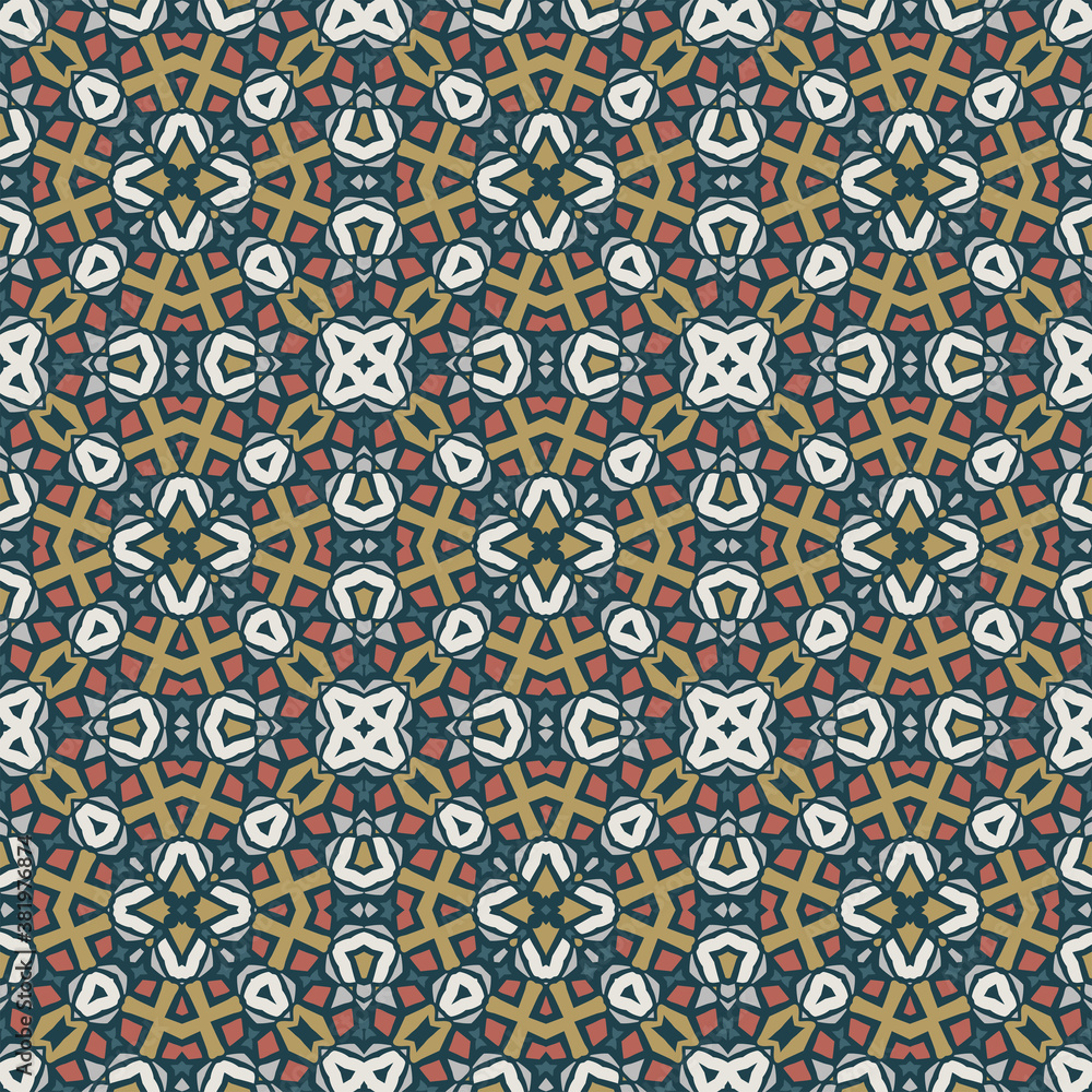 Creative color abstract geometric pattern, vector seamless, can be used for printing onto fabric, interior, design, textile,carpet.