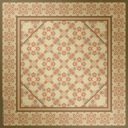 Creative color abstract geometric pattern in beige, vector seamless, can be used for printing onto fabric, interior, design, textile,carpet.