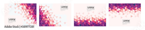 Set of colorful gradient triangle on white background with space. Modern background for business or technology presentation. vector illustration