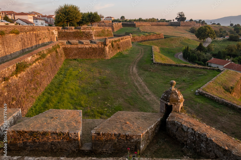 Sunset on the walls of the fortified city of Valença do Minho. Portugal. Sunset on the walls of the fortified city of Valença do Minho. Portugal.
