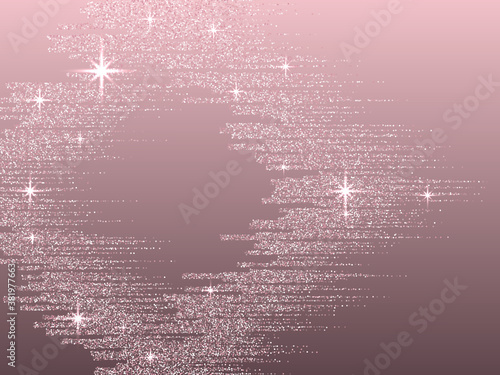 Bridal pink rose gold glitter vector background. Premium sparkles confetti invitation card background.