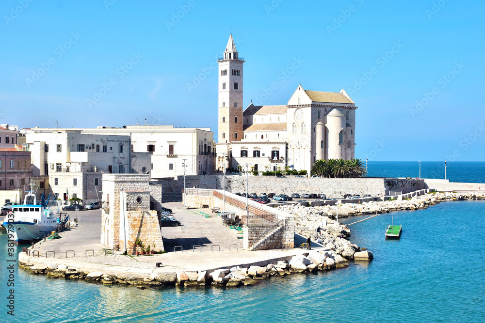 View of  the harbor in Trani, Italy