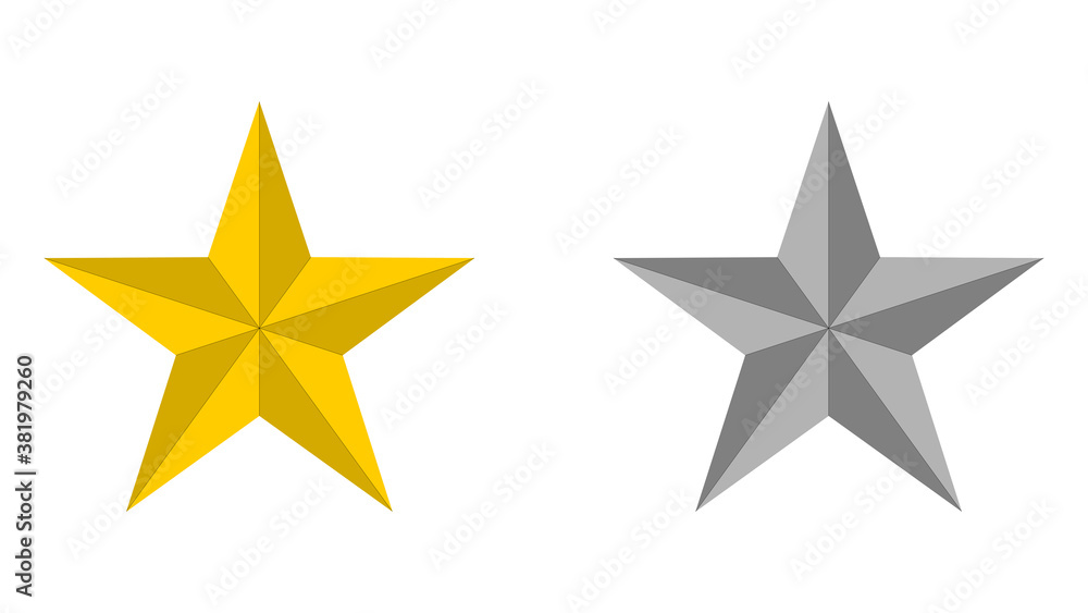 Set of Shaded Golden and Grey Review or Feedback Stars. Vector Image. Set of Shaded Golden and Grey Review or Feedback Stars. Vector Image.