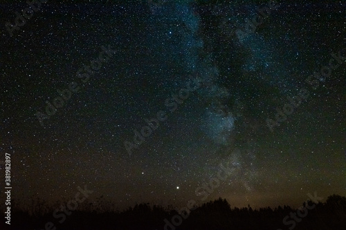 Clear night sky with milky way and huge amount of stars.