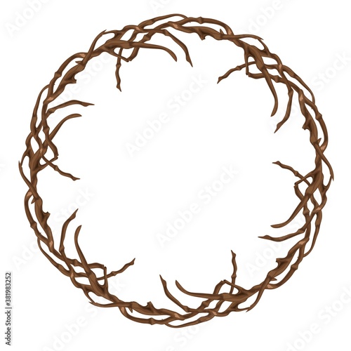 round wreath of branches