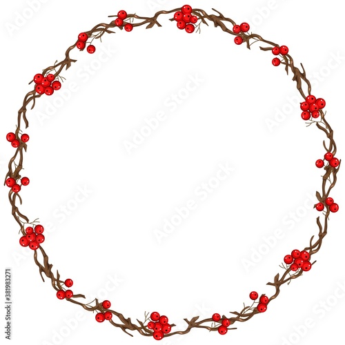 wreath of branches and berries