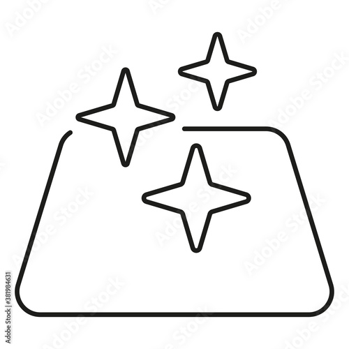 Cleaning surface outline icon. Sanitizing or disinfection surface. Silhouette symbol. Easy cleaning. Disinfection of objects. Negative space. Vector