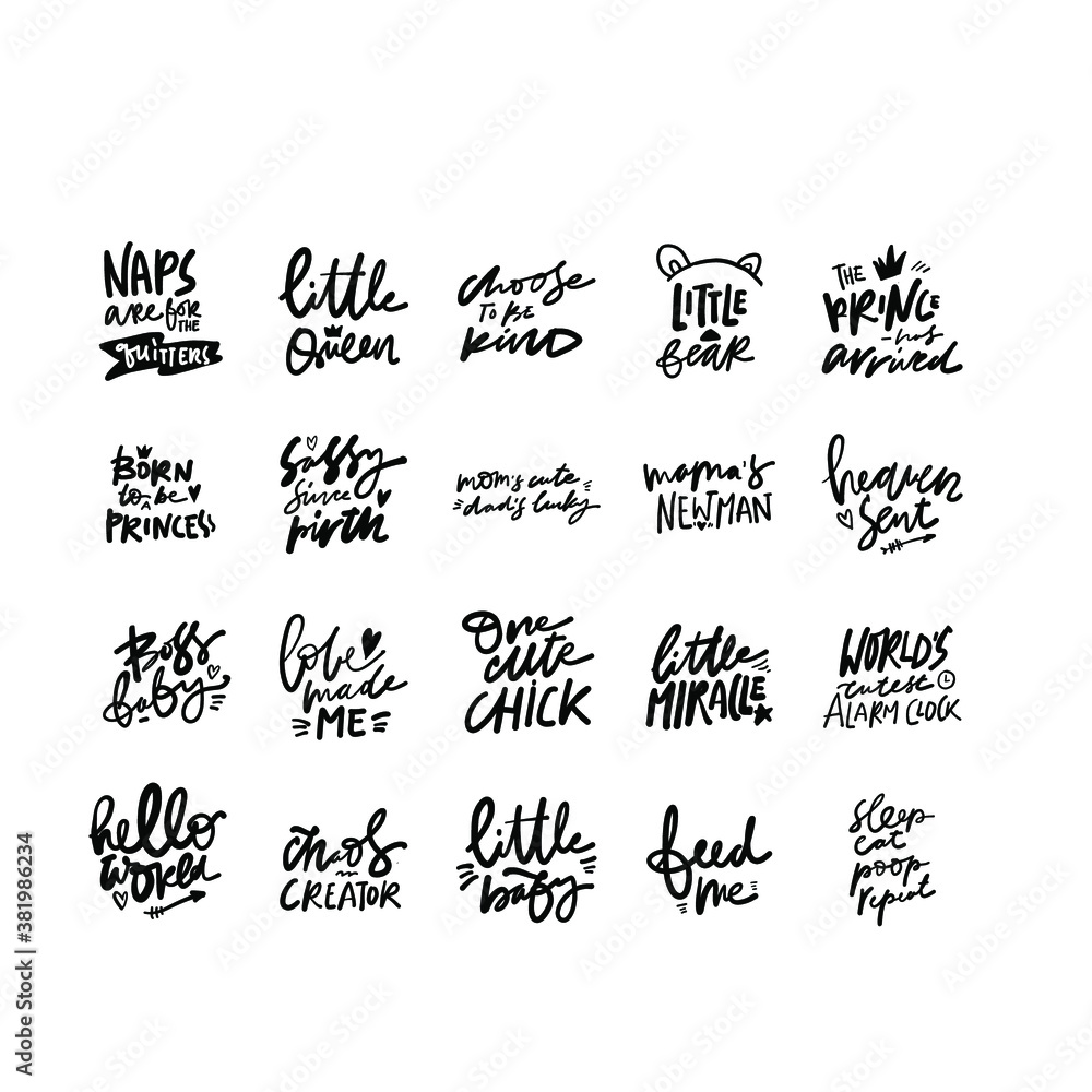 Fototapeta premium Hand lettering. Baby t-shirt quote.