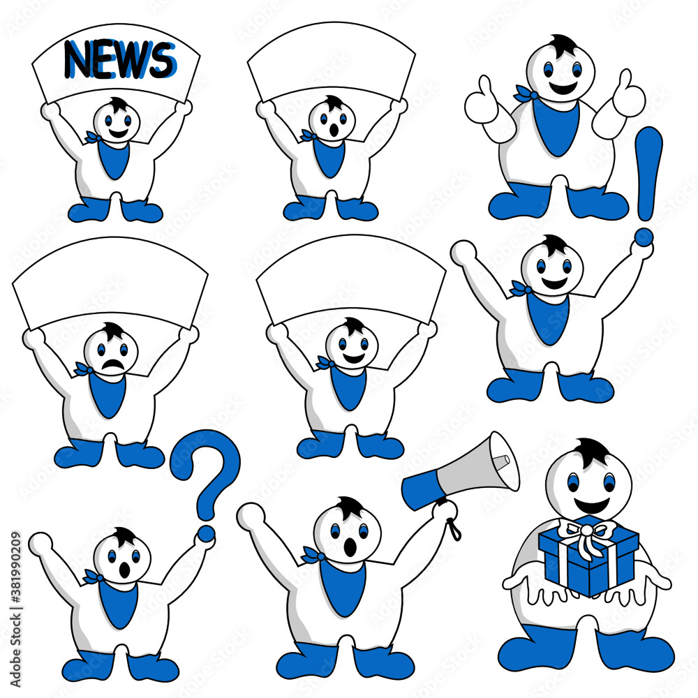 Set of cute creatures for design of your social media page or blog. Different announcements and emotions. Space for your text.
Set of cute creatures for design of your social media page or blog. Different announcements and emotions. Space for your text.