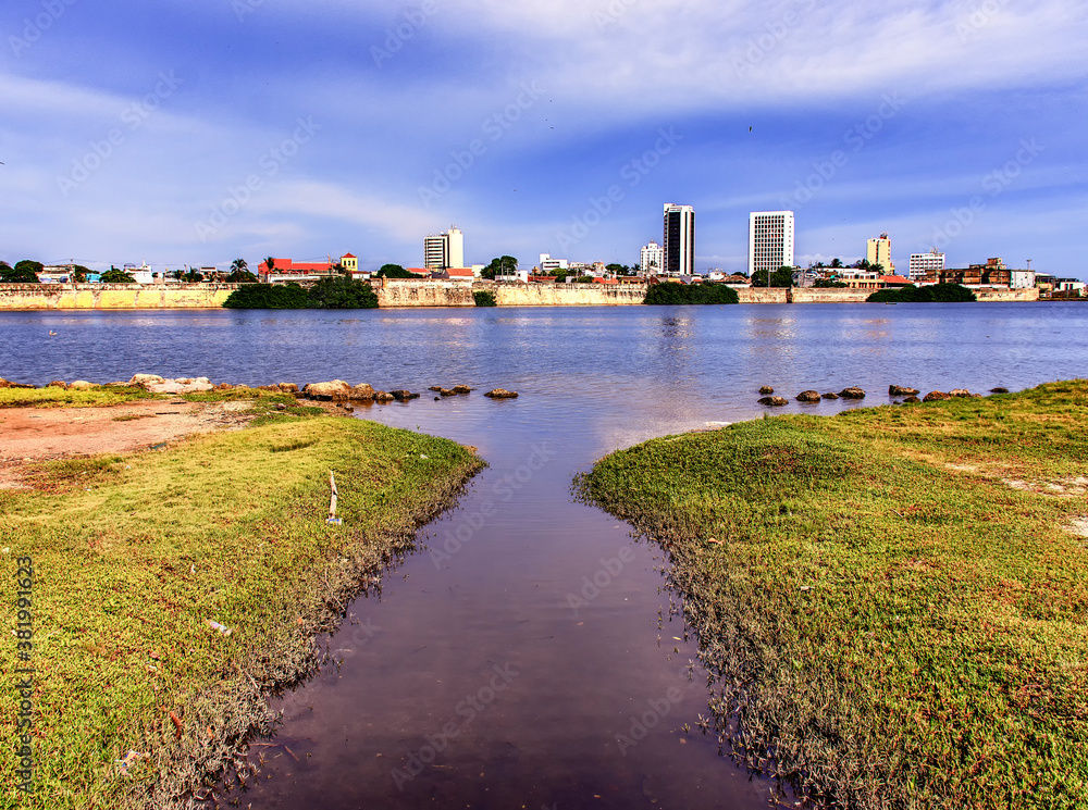 view of the river of lagoons of the cartagena bay