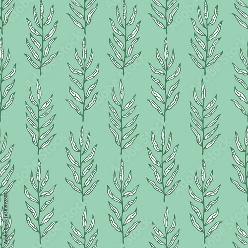 Fototapeta Naklejka Na Ścianę i Meble -  Vector seamless pattern with hand drawn  branches. Cute design for wallpaper, fabric, textile, wrapping paper
