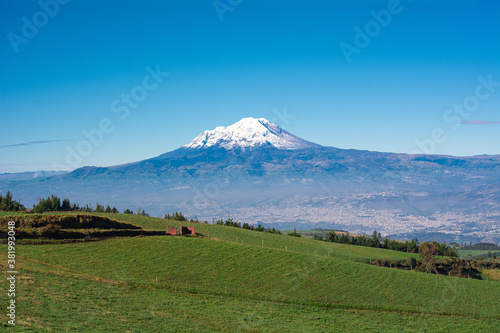 Chimborazo volcano the highest mountain in Ecuador, and the furthest point from the center of the Earth with an altitude of 6263.47 meters above sea level