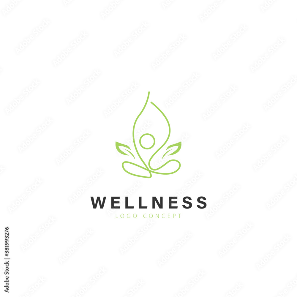 Wellness Logo Design Symbol Template Flat Style Vector Illustration Wellness Logo Design Symbol Template Flat Style Vector Illustration