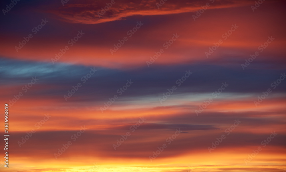 Clouds during sunset, orange