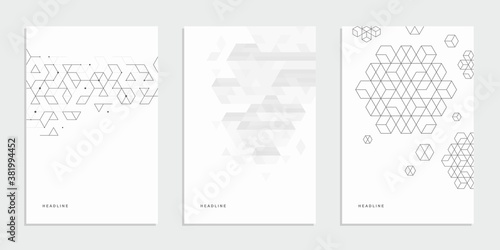 Abstract geometric technological banner. Corporate identity flyer. Vector set background.
