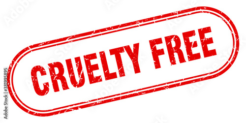 cruelty free stamp. rounded grunge textured sign. Label