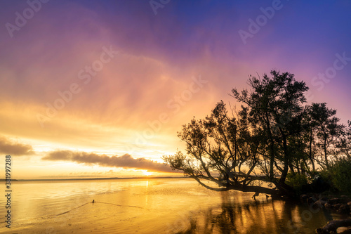 Colorful sunset after storms roll through southern Wisconsin 