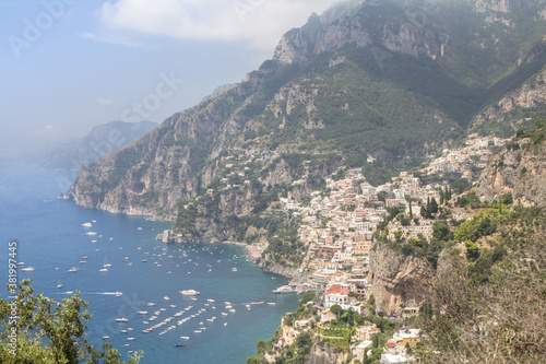 Coastline of Positano city, Amalfi coast, Italy