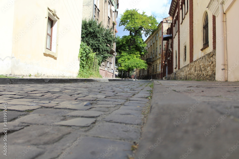 The narrow street of the old town.