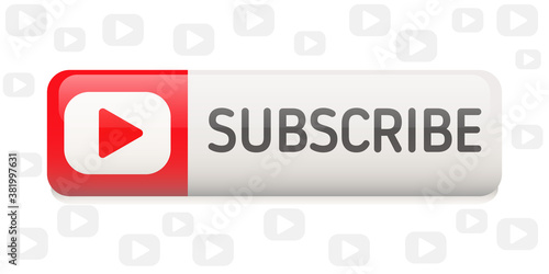 Subscribe button rounded fellow banner isolated on white background. Vector illustration.