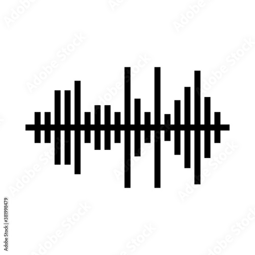 squared shapes sound waves, vector illustration