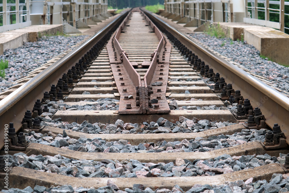 guard rails or check rails on the railway bridge guard rails or check rails on the railway bridge