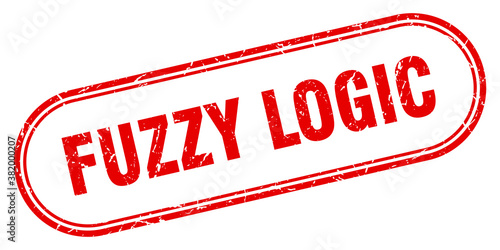 fuzzy logic stamp. rounded grunge textured sign. Label