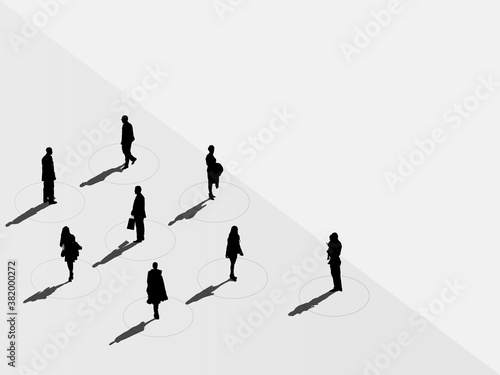 Social Distancing Illustration for Preventing Coronavirus Covid-19