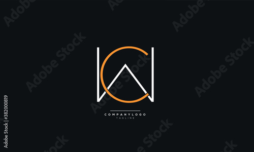CW, WC Letter Business Logo Design Alphabet Icon Vector Monogram