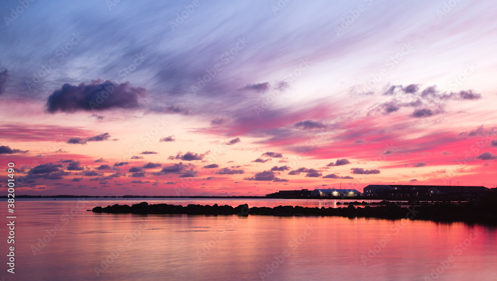 sunset over the sea