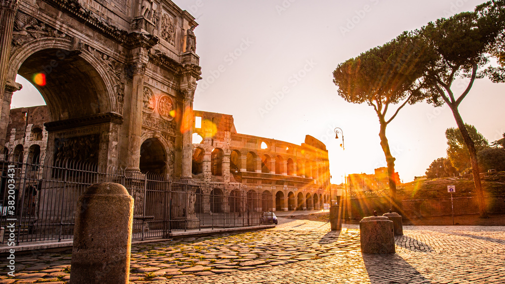 Rome Colleseum Italy Capital Sunrise morning  Flavian Amphitheatre