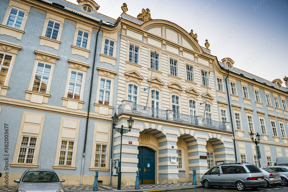 Prague, Czech republic - September 20, 2020. Music and Dance Faculty of the Academy of Performing Arts in Prague - HAMU
