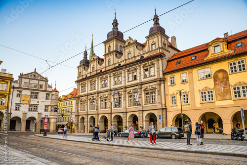 Prague, Czech republic - September 20, 2020. Malostranske namesti without tourists during growing positive numbers of persons Covid-19 photo