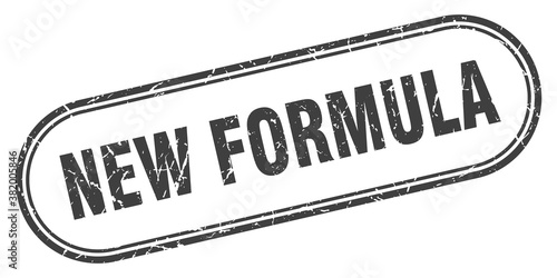 new formula stamp. rounded grunge textured sign. Label