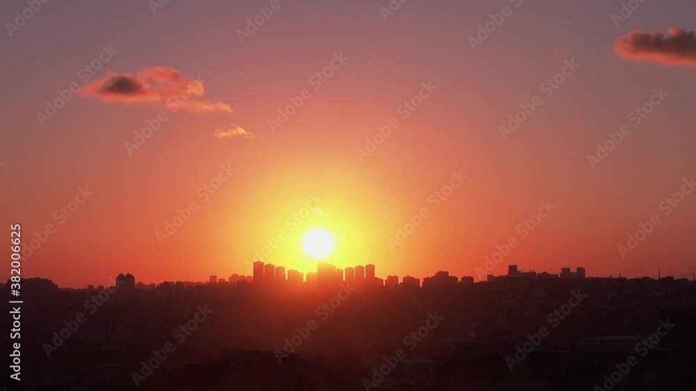 Amazing sunset against the backdrop of moving clouds, time-lapse Amazing sunset against the backdrop of moving clouds, time-lapse