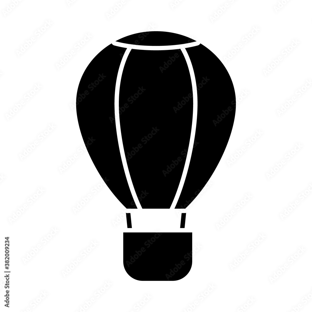 hot air balloon icon, silhouette style hot air balloon icon, silhouette style