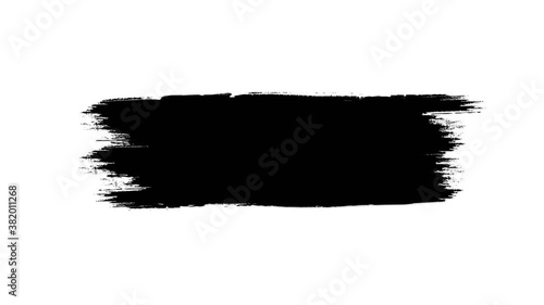 Abstract animation of black paint splash on white background. Animation. Grunge brush strokes animation
