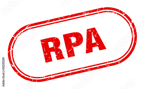 rpa stamp. rounded grunge textured sign. Label